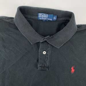 Polo Ralph Lauren Mens XL Black Short Sleeve Polo Shirt Red Pony Logo
